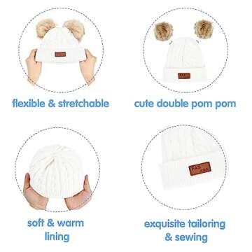 Century Star Baby Girl Hats Winter Cute Baby Beanies for Girls Boys Knit Baby Hats Warm Infant Toddl...