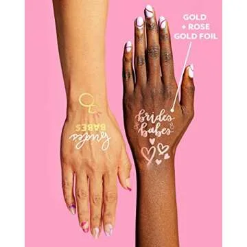 xo, Fetti Bride's Babe Tattoos - 34 Glitter Styles for Parties