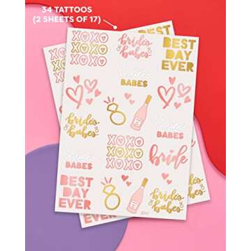 xo, Fetti Bride's Babe Tattoos - 34 Glitter Styles for Parties