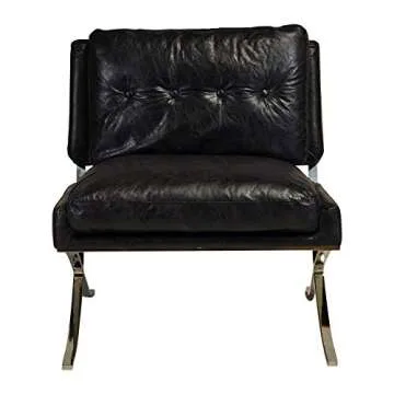 Design Tree Home Capetown Occasional Chair, Black Leather