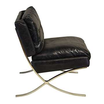 Design Tree Home Capetown Occasional Chair, Black Leather