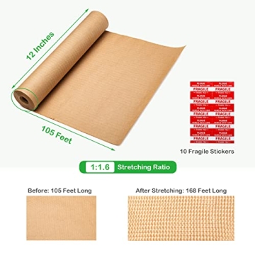 Eco-Friendly Wowxyz Honeycomb Packing Wrap 12"x105' with Labels