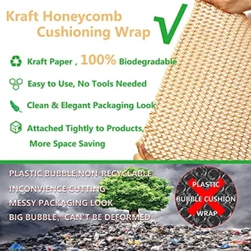 Eco-Friendly Wowxyz Honeycomb Packing Wrap 12"x105' with Labels