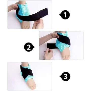Ankle/Sport Foot Ice Therapy Wrap,Hot Cold Ice Gel Pack with Adjustable Brace for Sprained Ankles, Plantar Fasciitis, Achilles,tendonitis, and Swelling Feet,Microwaveable, Freezable and Reusable