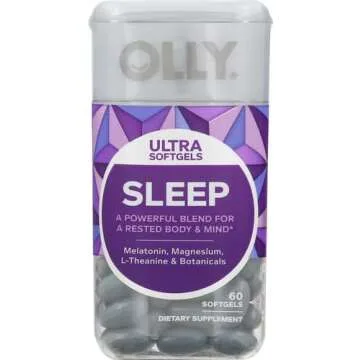 OLLY Ultra Strength Sleep Softgels, 10mg Melatonin, L-Theanine, Chamomile, Magnesium, Lemon Balm, Su...