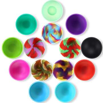 Boao 14 Pieces Mini Silicone Pinch Bowls, 1.75 Ounce Small Pinch Bowls for Prep Cooking Multicolor R...