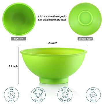 Boao 14 Pieces Mini Silicone Pinch Bowls, 1.75 Ounce Small Pinch Bowls for Prep Cooking Multicolor Reusable Snack Serve Condiment Bowls for Sauce, Nuts, Candy, Fruits, Appetizer, Snacks