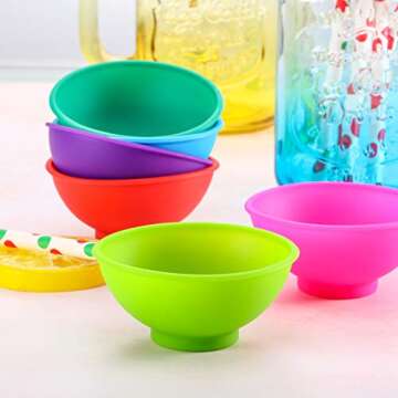 Boao 14 Pieces Mini Silicone Pinch Bowls, 1.75 Ounce Small Pinch Bowls for Prep Cooking Multicolor Reusable Snack Serve Condiment Bowls for Sauce, Nuts, Candy, Fruits, Appetizer, Snacks