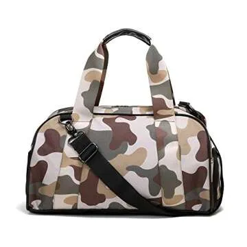 Vooray Burner Gym Duffel, Small Gym Bag with Shoe Pocket, 16" Compact Duffel Bag (Camo)