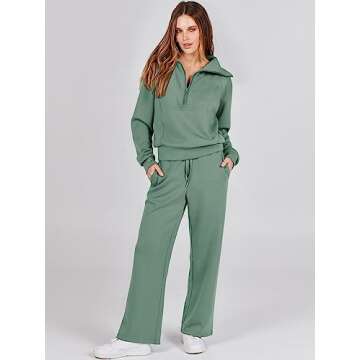 ANRABESS Women 2 Piece Outfits Sweatsuit Oversized Sweatshirt Sweatpants Tracksuit Sweat Lounge Matc...