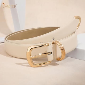 JASGOOD Stylish Women's Leather Belts Set Fashion Gold Buckles
