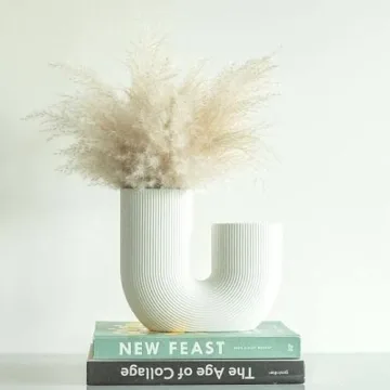 Elegant White U Shaped Vase for Home Decor and Gifting