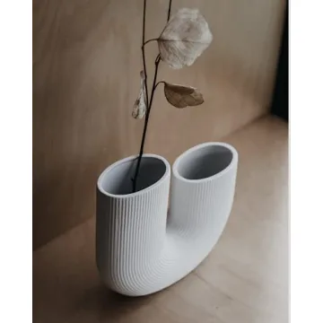 Elegant White U Shaped Vase for Home Decor and Gifting