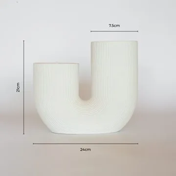 Elegant White U Shaped Vase for Home Decor and Gifting