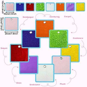 16 Sets Textured Sensory Tiles Mini Mats Educational Tactile Sensory Toys Assorted Texture Floor Til...