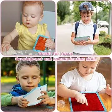 16 Sets Textured Sensory Tiles Mini Mats Educational Tactile Sensory Toys Assorted Texture Floor Tiles Textured Mat for Autism Learning Play Fidget Activity Game(Square)