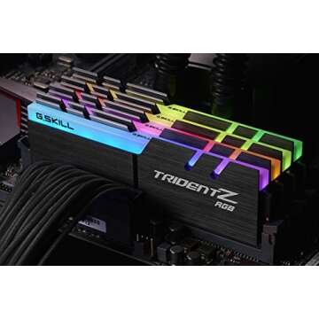 G.SKILL F4-3600C16Q-32GTZR 32 GB (8 GB x 4) Trident Z RGB Series DDR4 3600 MHz Dual Channel Memory Kit - Black with Full Length RGB LED Light bar