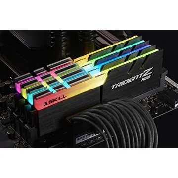 G.SKILL F4-3600C16Q-32GTZR 32 GB (8 GB x 4) Trident Z RGB Series DDR4 3600 MHz Dual Channel Memory Kit - Black with Full Length RGB LED Light bar