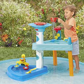Little Tikes® 3-in-1 Splash 'n Grow Outdoor Water Play Table with Accessories and Splash Pad for Kids, Children, Boys & Girls 3+ Years