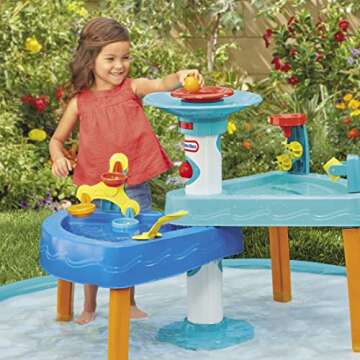 Little Tikes® 3-in-1 Splash 'n Grow Outdoor Water Play Table with Accessories and Splash Pad for Kids, Children, Boys & Girls 3+ Years
