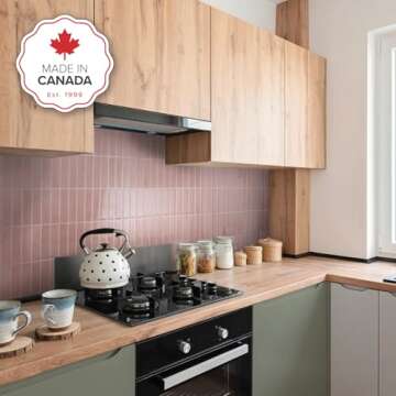 SMART TILES Peel and Stick Backsplash - 5 Sheets of 11.43" x 9" - 3D Adhesive Peel and Stick Tile Ba...