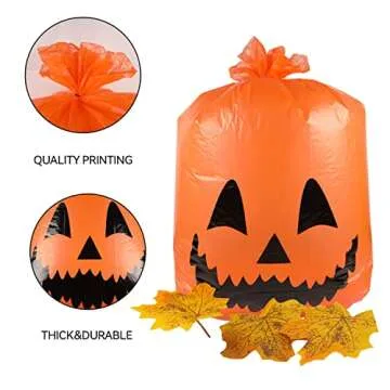 Durable Halloween Leaf Bags for Fall Cleanup and Decor