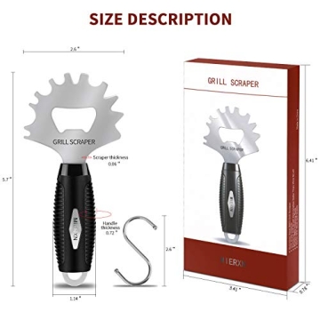 MIERXN BBQ Grill Scraper - Safe & Effective Grill Cleaner