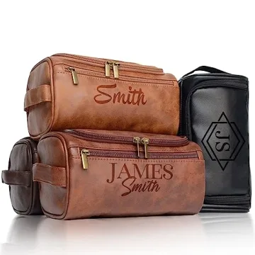 Engraved Personalized Men's Toiletry Bag - Custom Monogram Gift