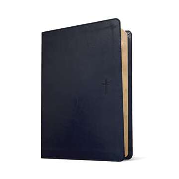 NLT Compact Giant Print Bible, Filament Enabled (LeatherLike, Navy Blue Cross, Red Letter)