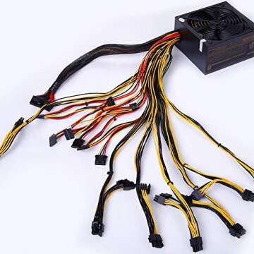 IBEST IMPETUS 1600W Miner Power Supply 90 Plus Gold Designed for US Full Voltage 110V 1600w Mining Bitcoin ETH PSU with US Adapter Cable