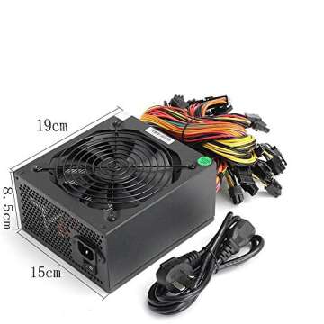 IBEST IMPETUS 1600W Miner Power Supply 90 Plus Gold Designed for US Full Voltage 110V 1600w Mining Bitcoin ETH PSU with US Adapter Cable