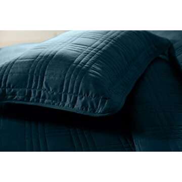 Kingston 3-Piece Oversized Bedspread Coverlet Set (King, Teal)