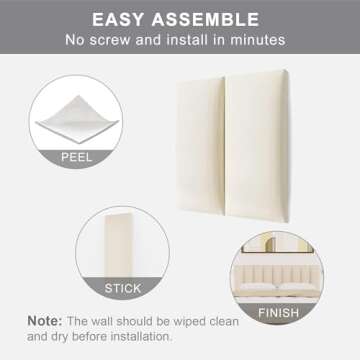 Tbfit Soundproof Upholstered Headboard for Dorm Beds