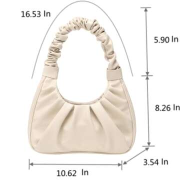 CYHTWSDJ Stylish Women’s Hobo Handbag Mini Clutch Beige