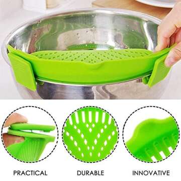 WeTest Versatile Silicone Pot Strainer for Safe Cooking
