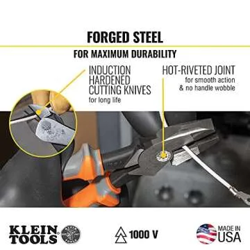 Klein Tools 9416R 1000V Insulated Plier and Wire Stripper Tool Kit, Made in USA, Side-Cutter, Diagonal-Cutter and Wire Stripper, 3-Piece