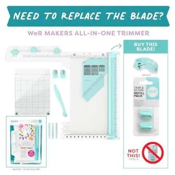 We R Memory Keepers, All in One Scrapbooking Tool, Contains Trimmer, Scoring Tool, Bone Folder, Banner Maker, Enveloper Maker, Scoring Board, Corner Rounder, Hole Punch and More, Uses V3 Side Blade