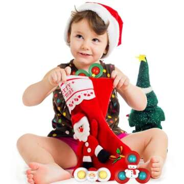 Jofan Christmas Suction Cup Spinner Toys for Toddlers