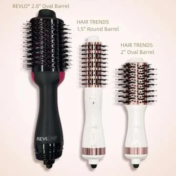 Travel Blow Dryer Brush in one, Dual Voltage Mini Hot Air Brush, Hair Trends Nano Titanium 2 Inch One Step Hair Dryer and Styler Volumizer Oval Shape