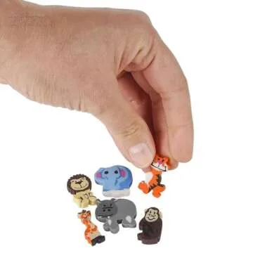 Mini Zoo Animal Erasers - Fun for All Ages - 144 Pack