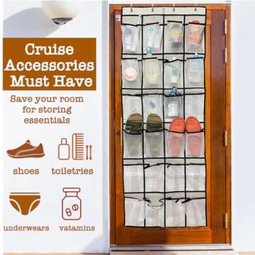 CUIDEWEIER Cruise Essentials Over the Door Shoe Organizer Holder Magnetic Hooks for Cabin,Disney/Roy...