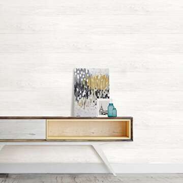 NuWallpaper NU3129 Reclaimed Shiplap Peel Stick Wallpaper, White & Off-White
