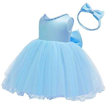 Princess Girls Bowknot Pageant Dresses Cute Sleeveless Prom Tulle Backless Toddler Party Dresses for...