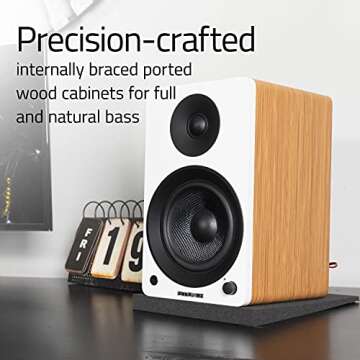 Fluance Ai41 Powered 2-Way 2.0 Stereo Bookshelf Speakers with 5" Drivers, 90W Amplifier for Turntable, TV, PC and Bluetooth 5 Wireless Music Streaming with RCA, Optical & Subwoofer Out (Black Ash)