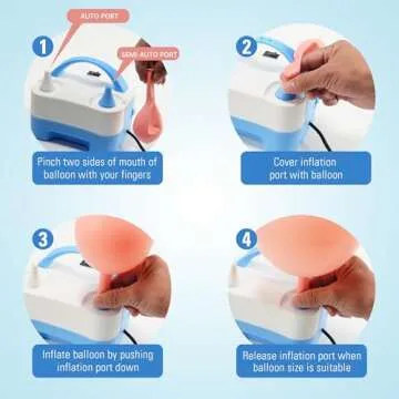 YIKEDA Electric Air Balloon Pump, Portable Dual Nozzle Electric Balloon Inflator/Blower for Party Decoration,Used to Quickly Fill Balloons - 110V 600W [Blue]