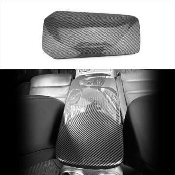 YOUTOOCAR Carbon Fiber Pattern Central Console Armrest Panel Cover for Kia Stinger 2017-2023