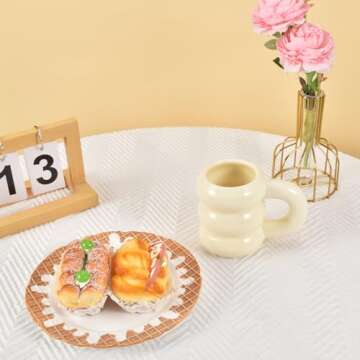 Koythin Ceramic Coffee Mug, Cute Creative Planetary Trajectory Shape Handle Mug Design for Office and Home, 13.5 oz/400 ml for Latte Tea Milk, Mothers Day Gifts (White)