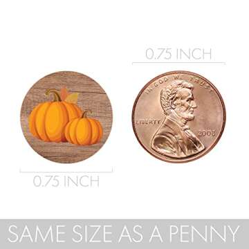 Rustic Fall Little Pumpkin Baby Shower Candy Stickers, Fall Baby Shower Party Favor Stickers - 180 Count