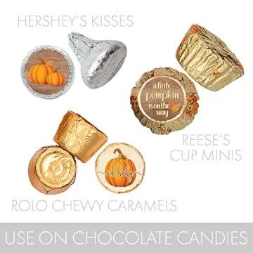 Rustic Fall Baby Shower Candy Stickers for Autumn Fun