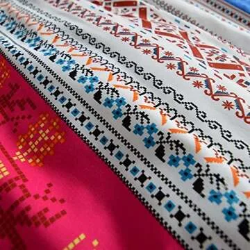 Dodou Boho Style Bedding Set Boho Duvet Cover Set Bohemian Bedding Set 3pcs Queen(No Comforter Insert)